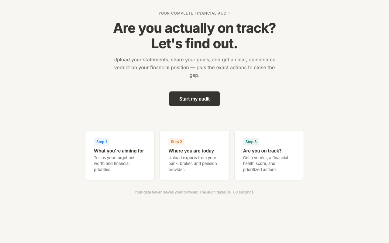 The three-step flow: goals, statements, verdict